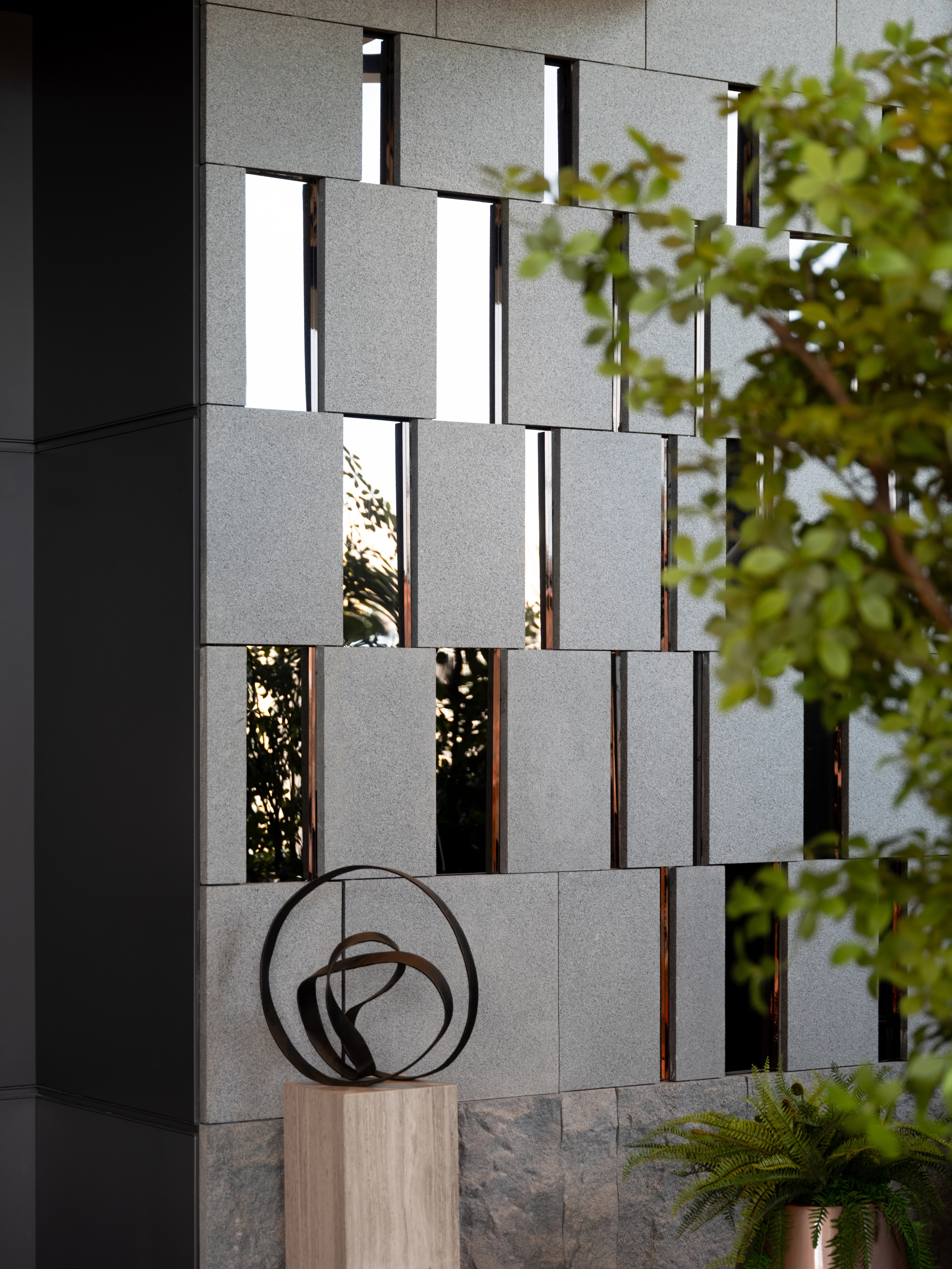 Stone wall and mirror pattern