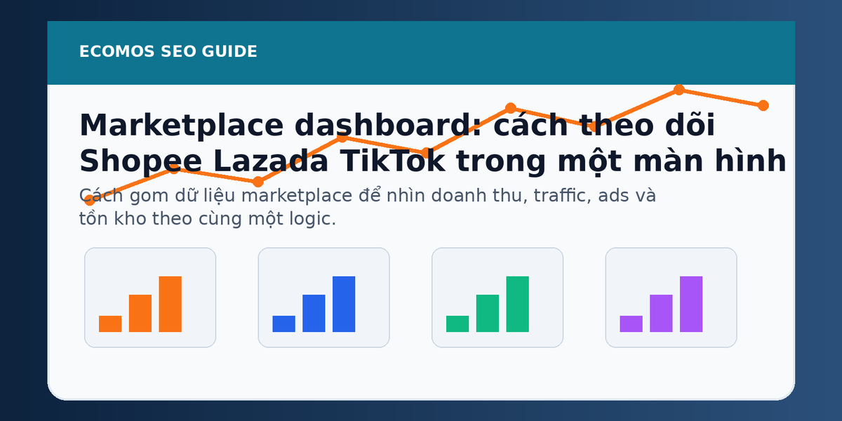 Marketplace dashboard: playbook theo dõi Shopee, Lazada, TikTok Shop trong một màn hình
