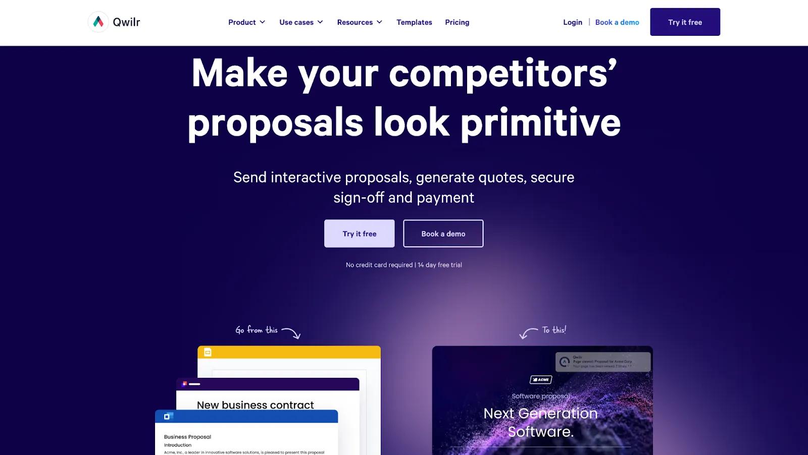 Pricing plans for Qwilir e-signature platform