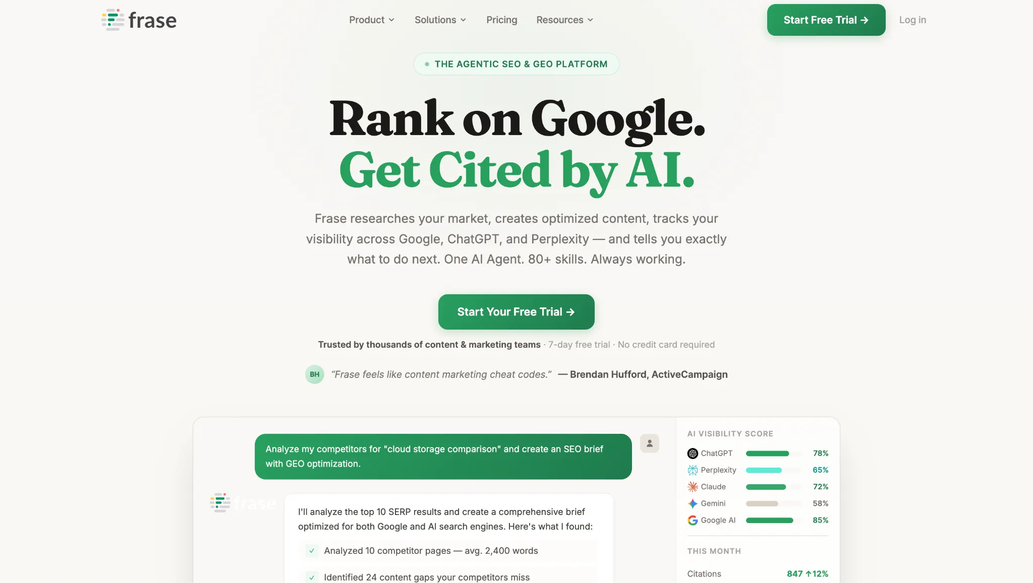 Frase.io content research and creation tools