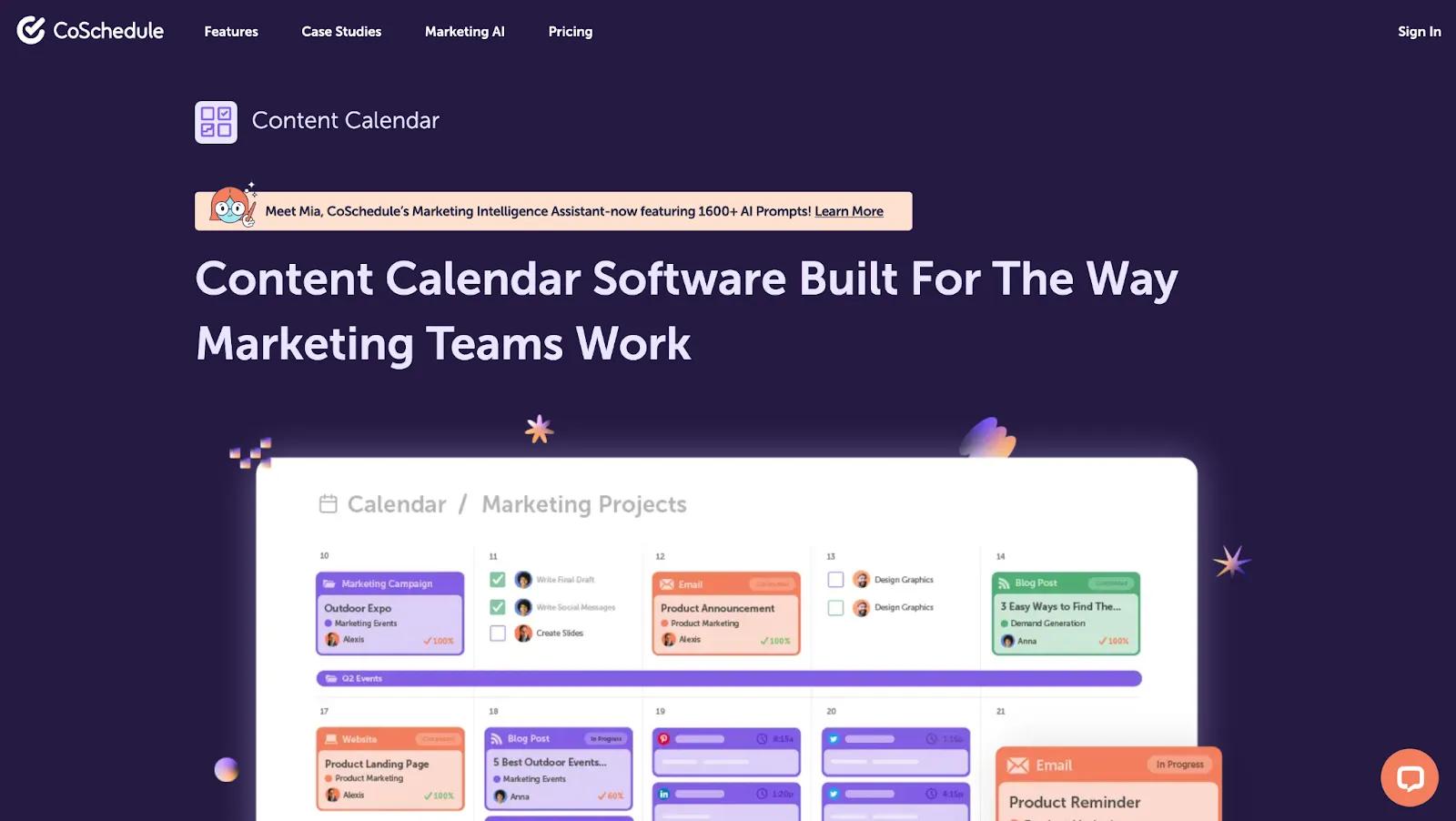 CoSchedule pricing plans for various user types