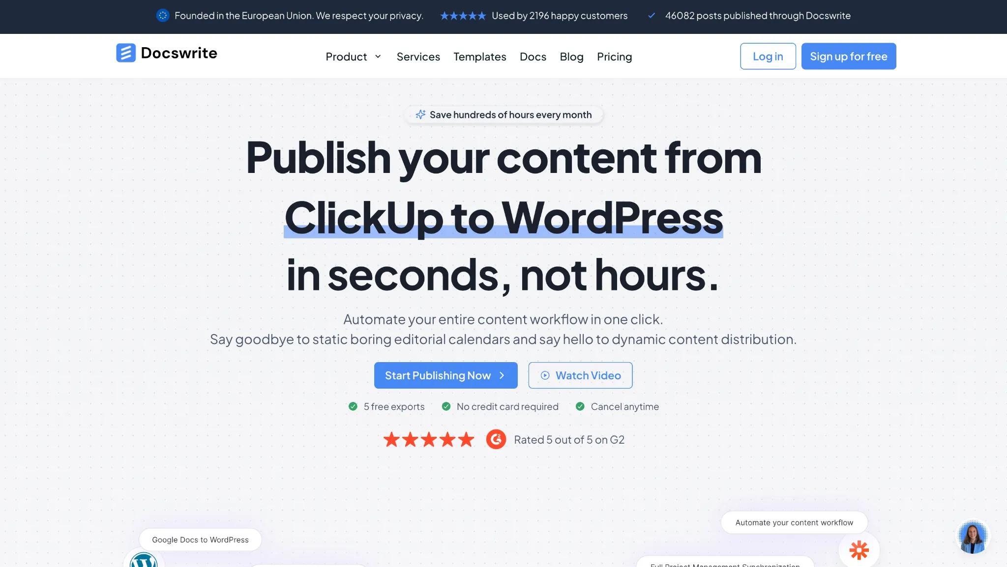 Docswrite tool for Google Docs to WordPress
