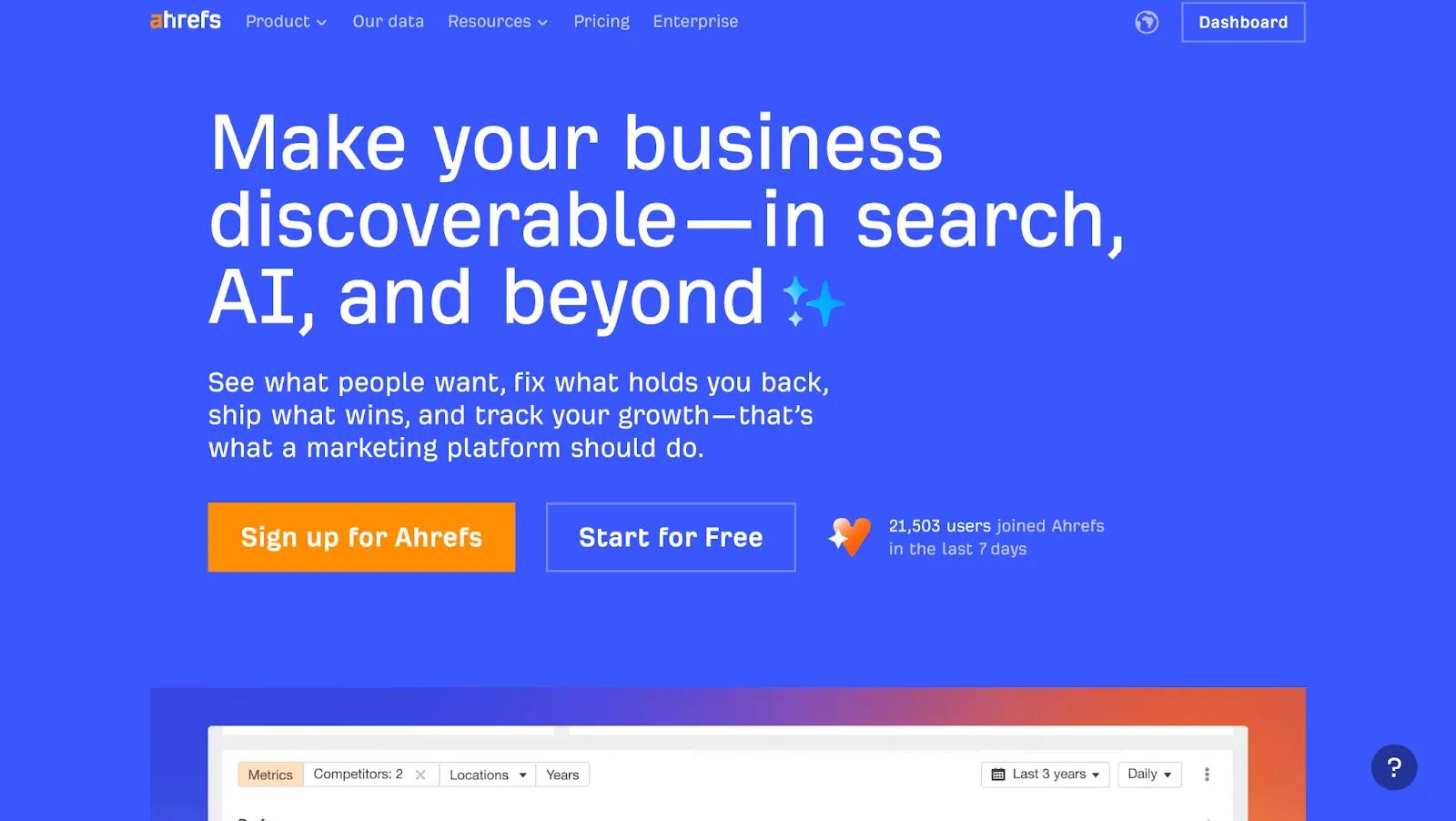 Ahrefs platform for backlink analysis and SEO optimization