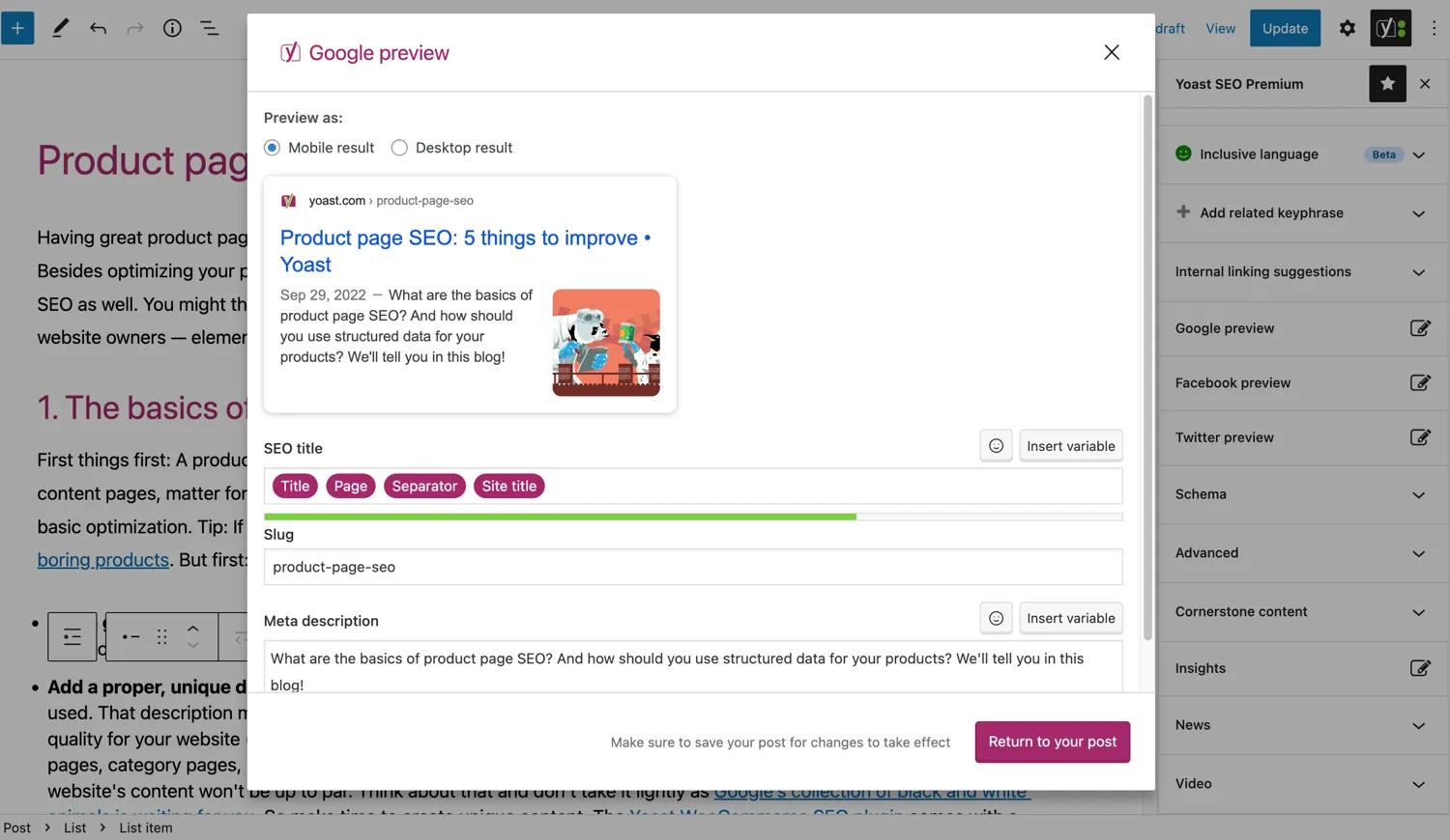 Yoast SEO plugin interface for WordPress users