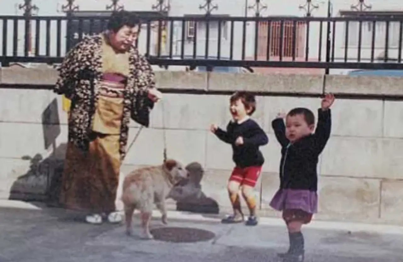 祖母と妹と愛犬
