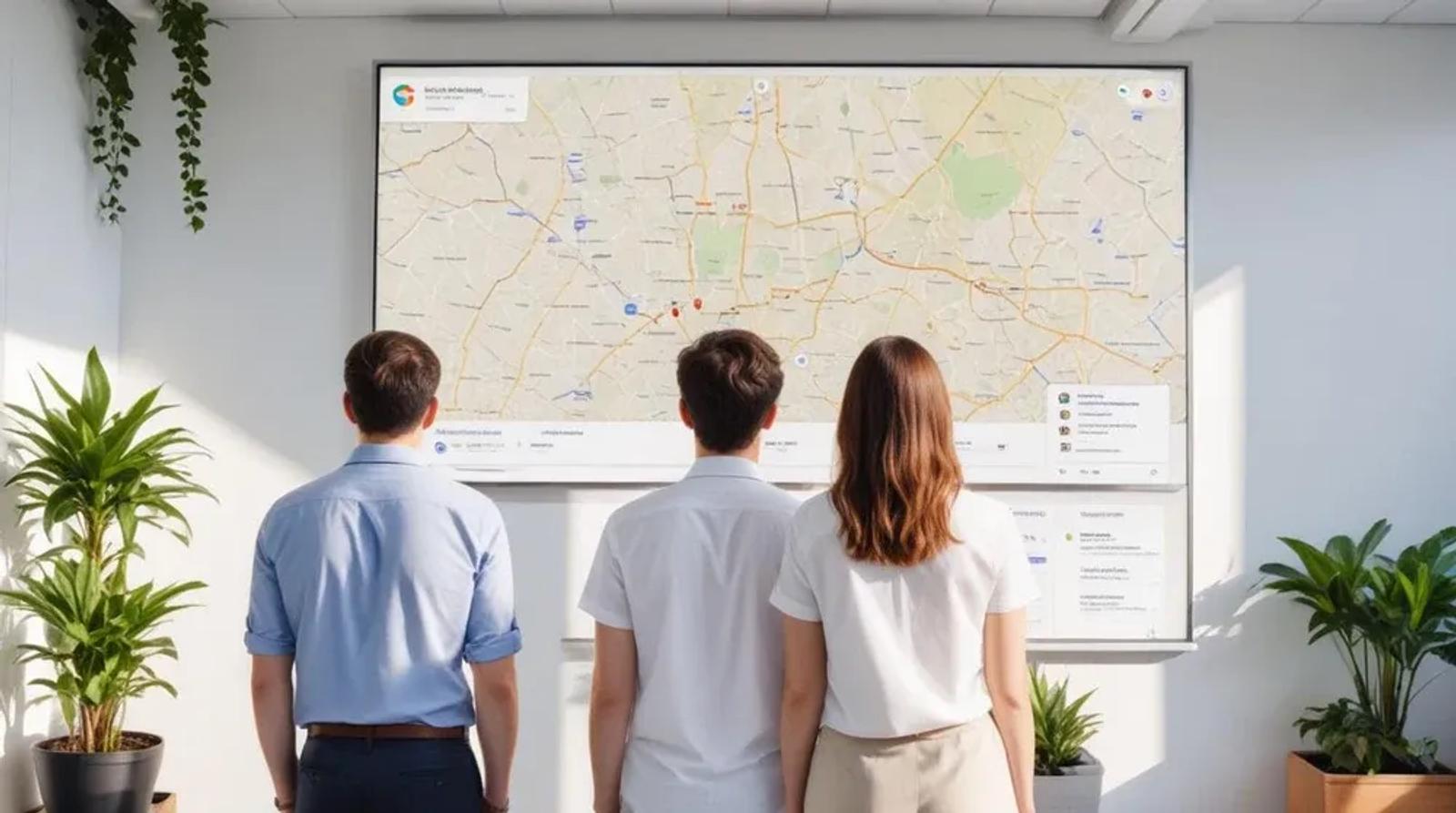 Local SEO automation dashboard showing business performance metrics and location management tools