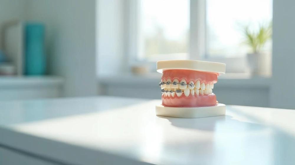 Dental model showing braces