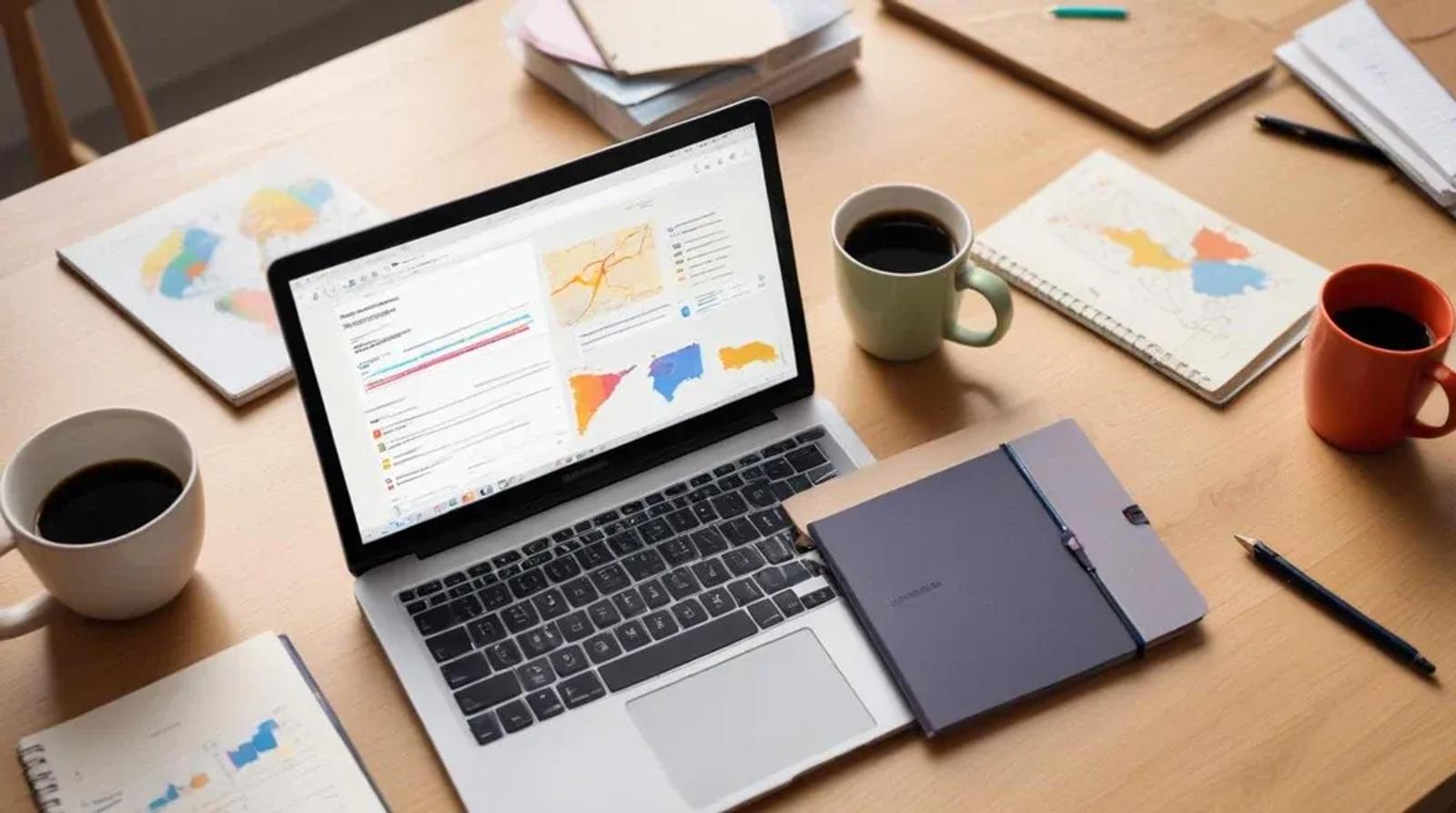 Two marketing professionals reviewing local SEO performance reports at a conference table in a modern office