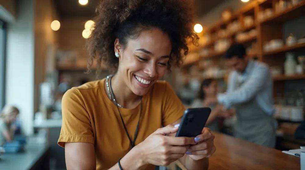 Local business owner reviewing automated Google review response drafts on a computer screen using review management software