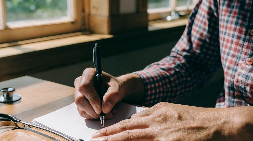 Physician taking notes at their desk, illustrating local SEO for medical professionals