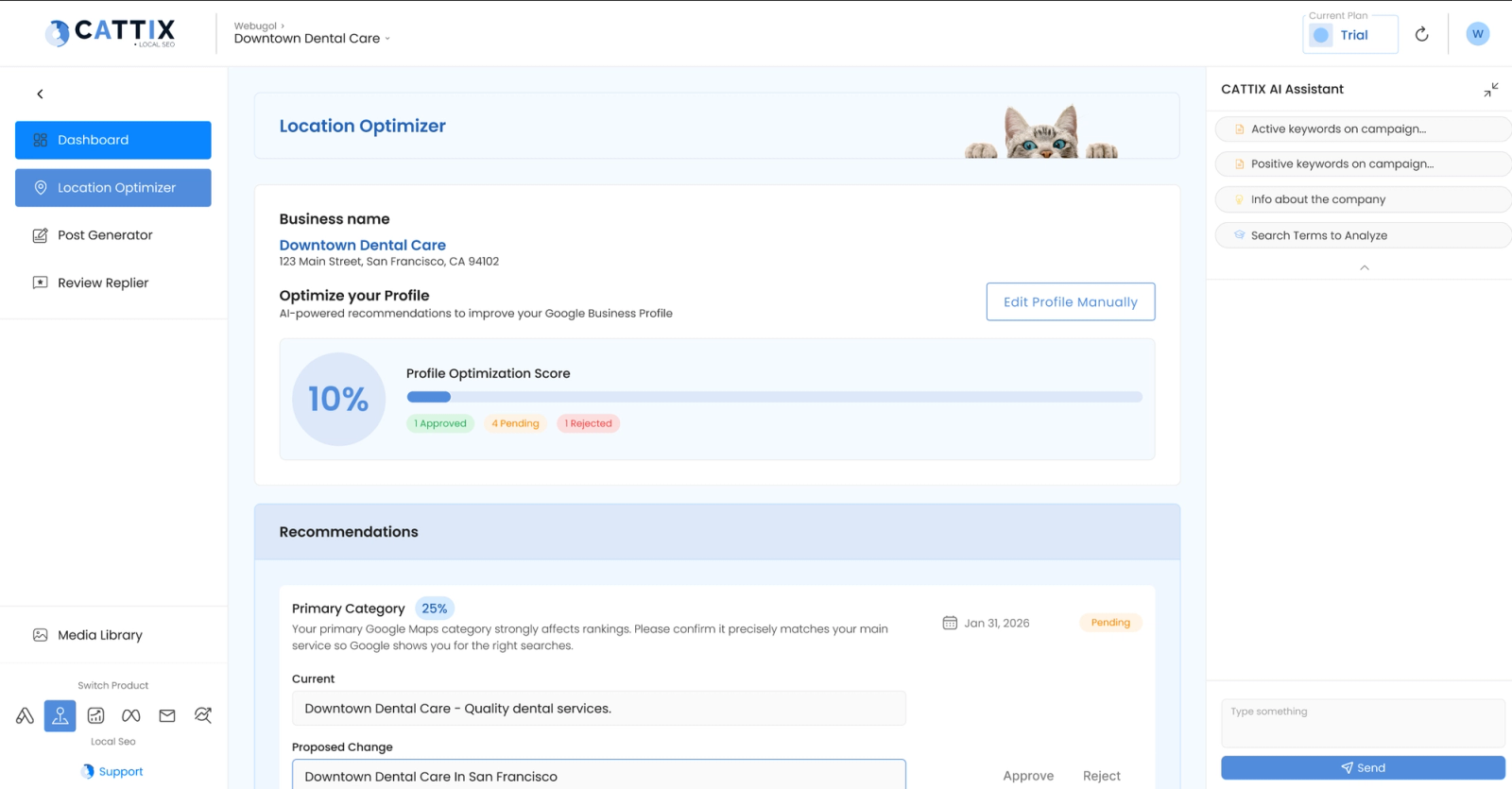 CATTIX Profile Optimizer ensuring consistent business information across platforms