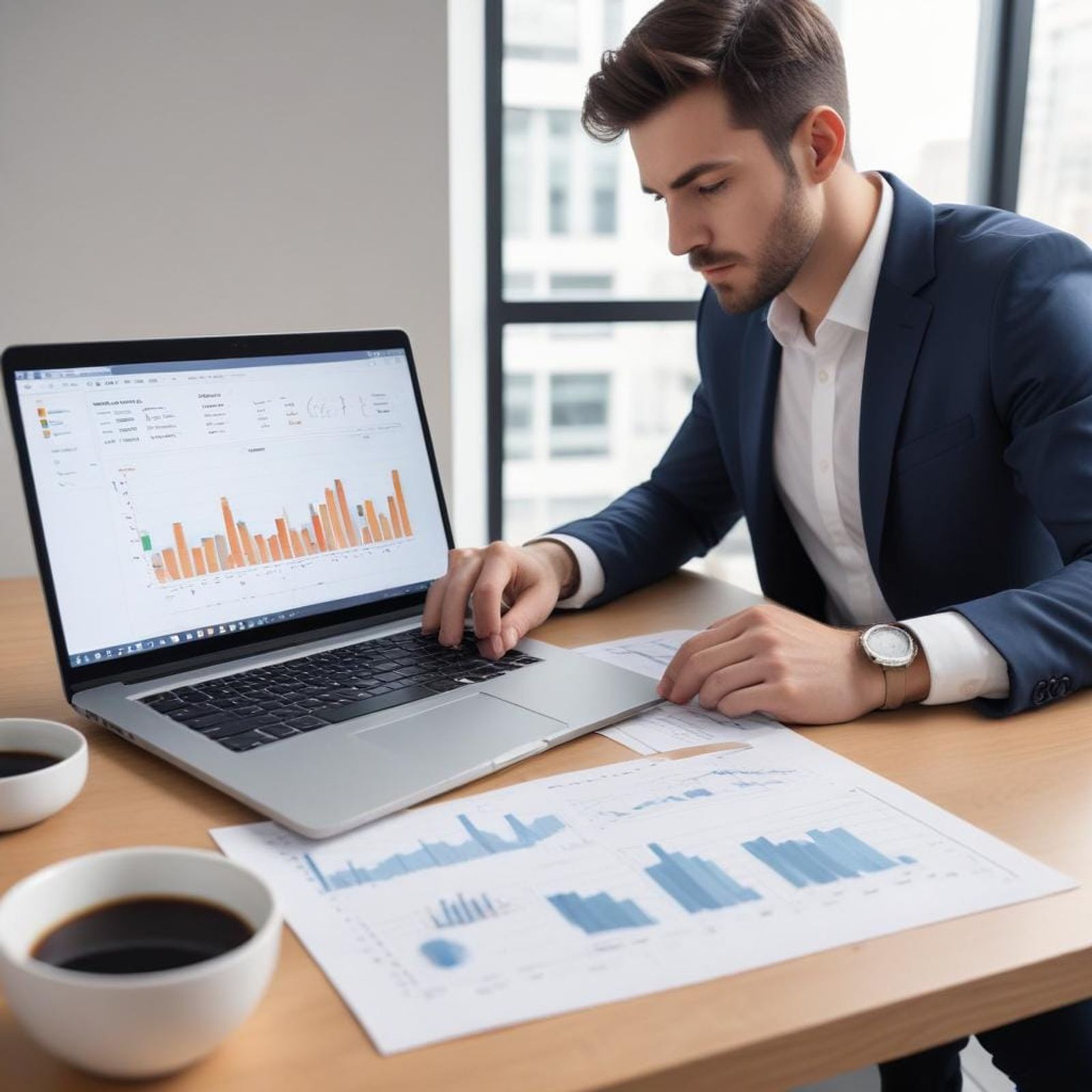 Professional analyzing Google Ads performance data