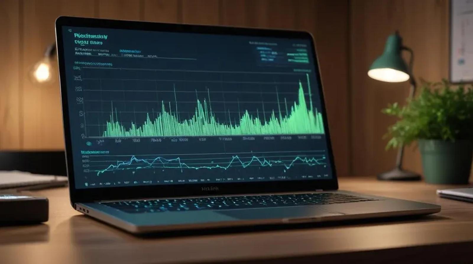 Laptop on a clean desk showing audience segmentation analytics representing google ads remarketing list management