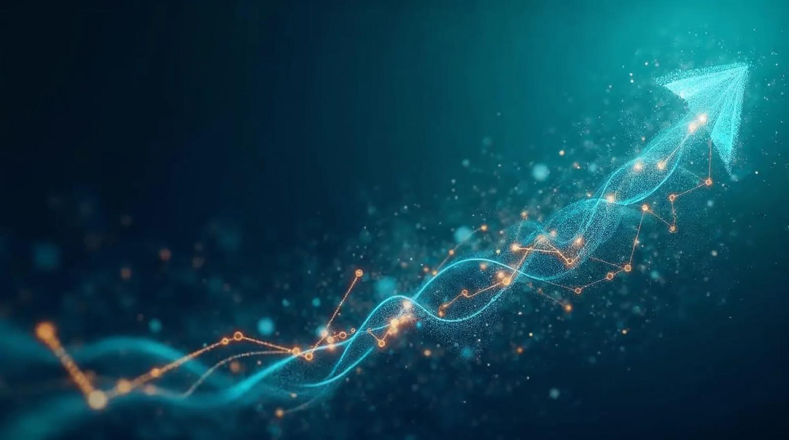 Abstract visualization of marketing automation and data optimization