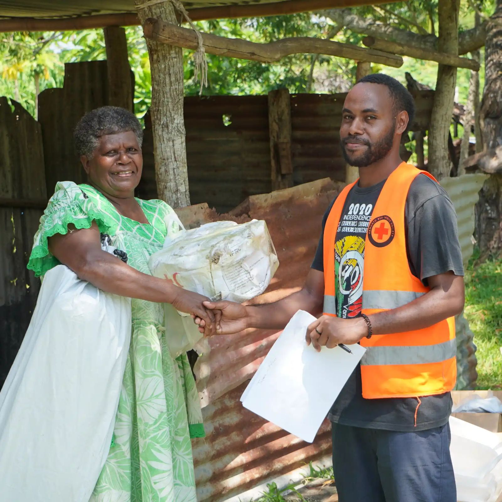 Volunteer Alex Noble with beneficiary Eratap Jan 2025