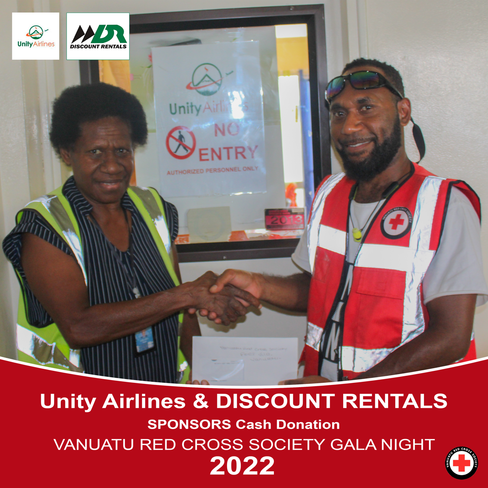 Unity Airlines Vanuatu & Discount Rentals Sponsors Vanuatu Red Cross Society