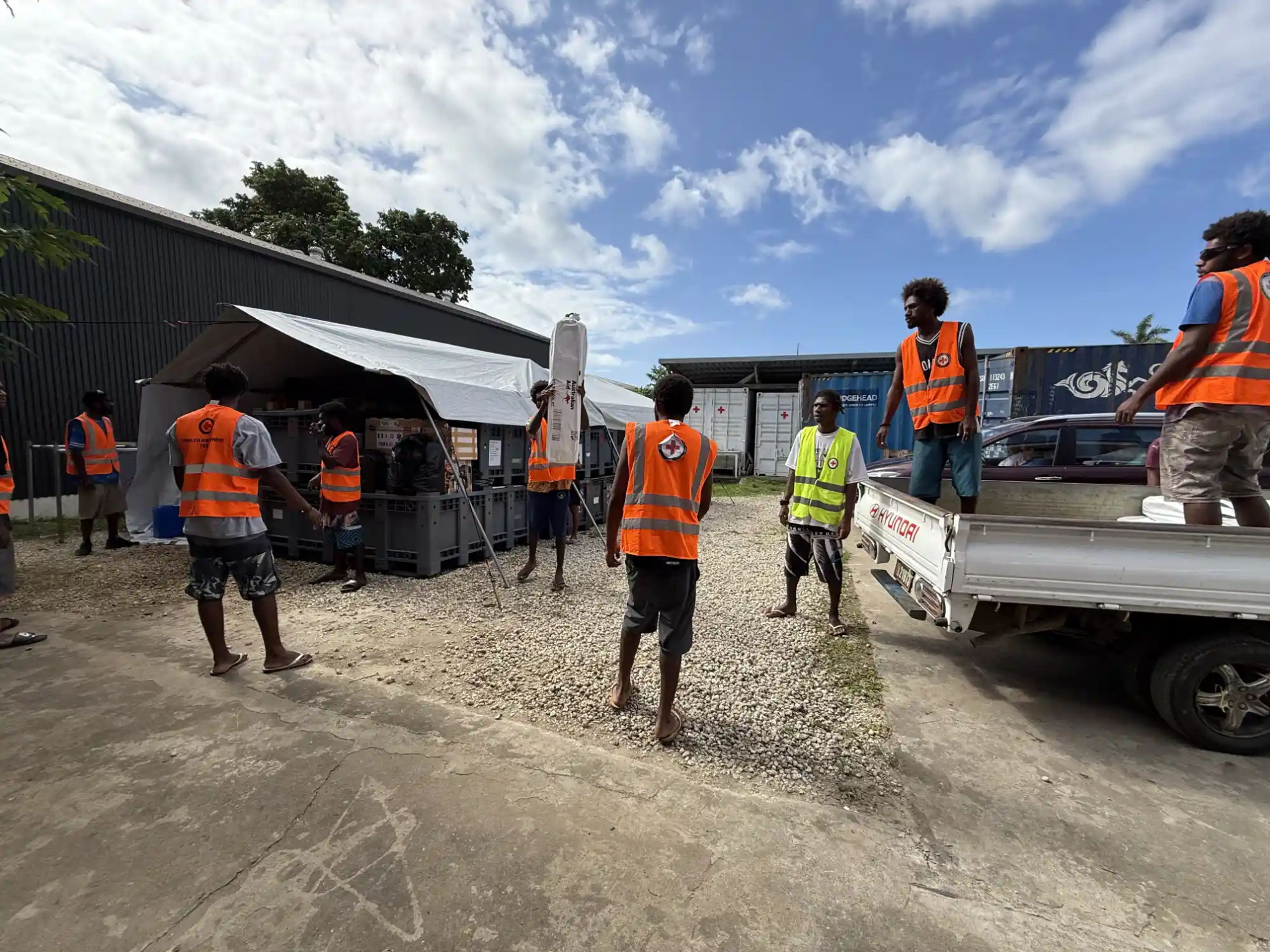 VRCS Volunteers sharing the load HQ Port Vila
