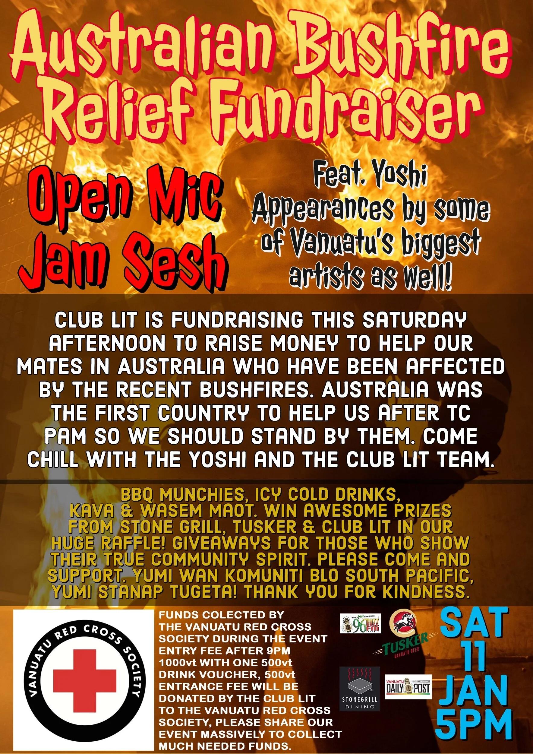 Vanuatu Red Cross Society Australia bush fire appeal.