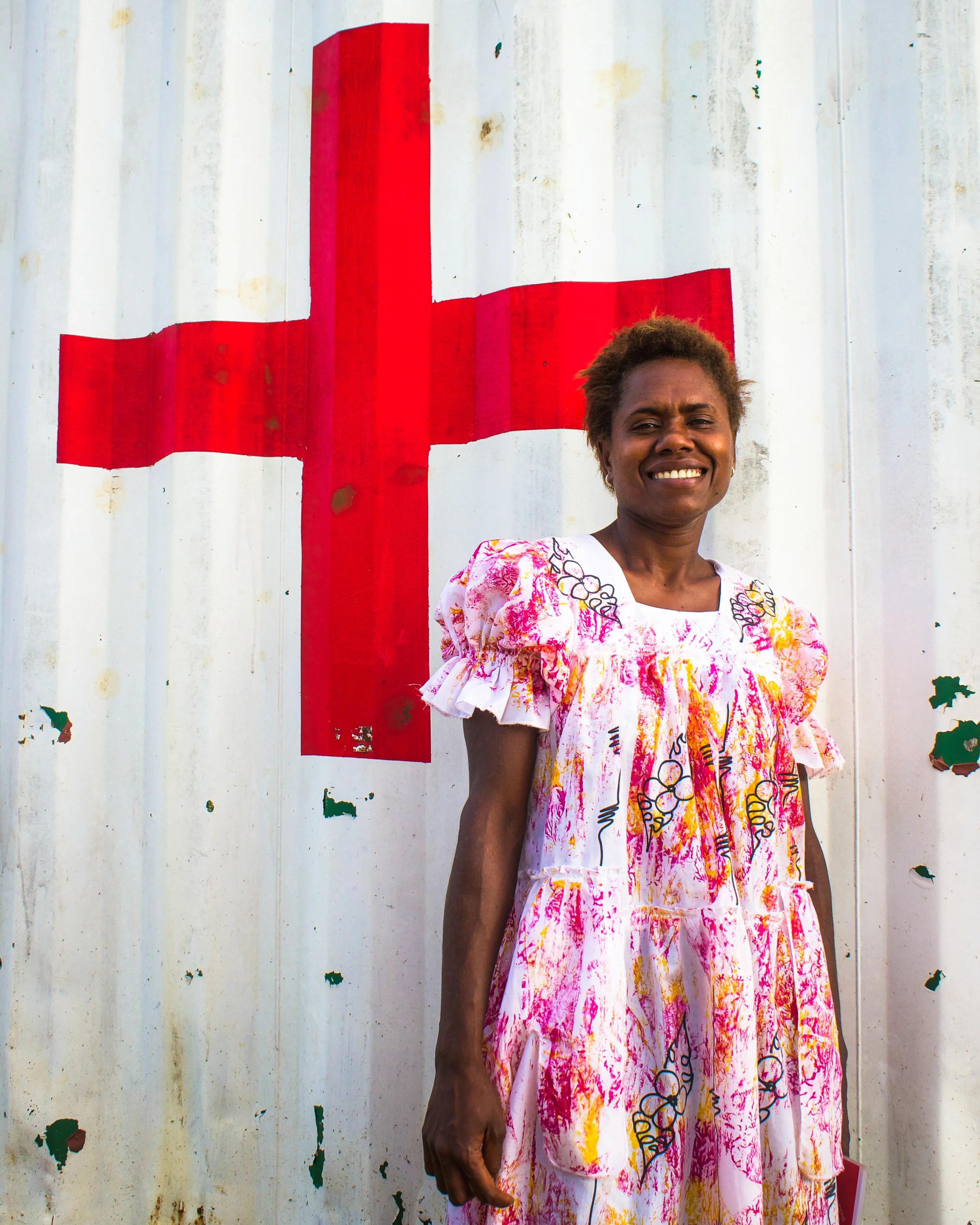 Nelly at the Red Cross branch in Tanna. Source: Edwina Yeates, Vanuatu Red Cross
