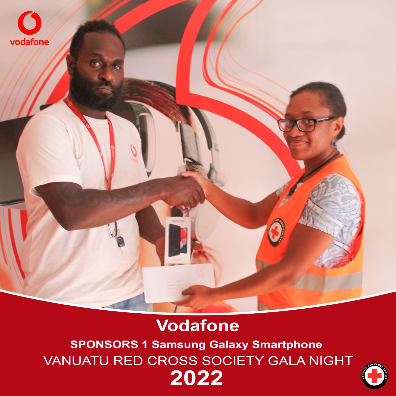 Vodafone Vanuatu is excited to support the Vanuatu Red Cross Society Gala Night event with a Samsung Galaxy Smartphone.