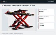 6T alignment capacity with a separate 4T jack. Main lift: 6,000 kg · Secondary jack: 4,000 kg