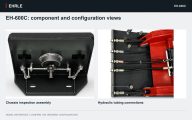 EH-600C: component and configuration views. Chassis inspection assembly and Hydraulic tubing connections