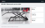BH-900 / Motorcycle service table. 900 kg motorcycle configuration with a hydraulic scissor structure.