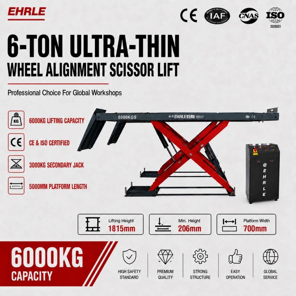 EHRLE EH-600C 6T low-profile wheel alignment scissor lift