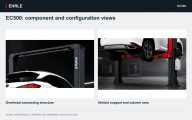 EC500: component and configuration views. Overhead connecting structure and Vehicle support and column area