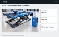 6018C / Surface-mounted alignment. 4,000 kg main-lift rating and 4,500 × 630 mm runways.