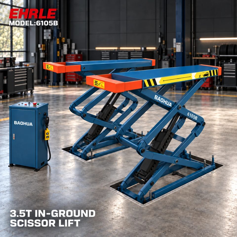 EHRLE 6105B 3.5T In-Ground Double-Scissor Lift