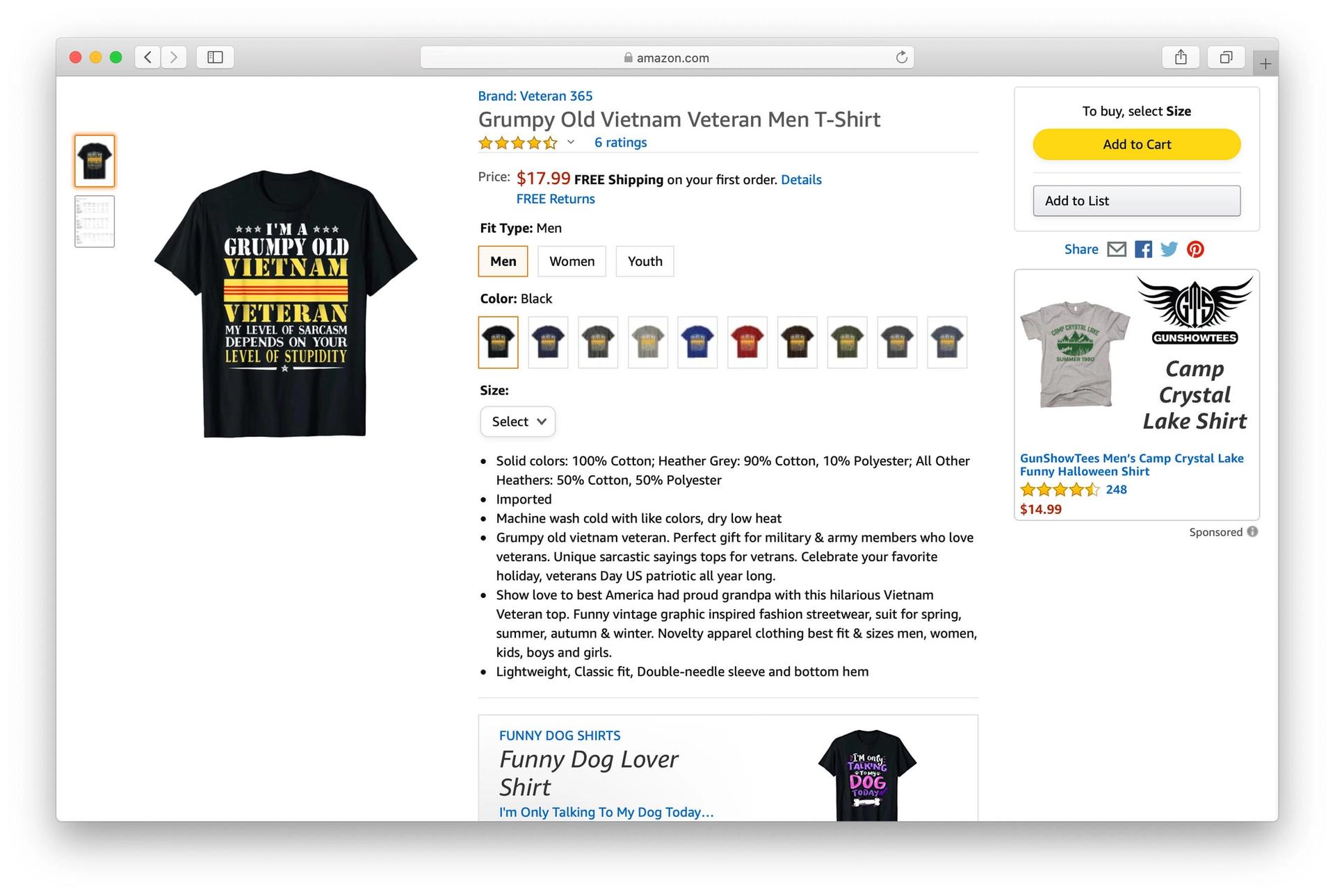 Merch by Amazon product page