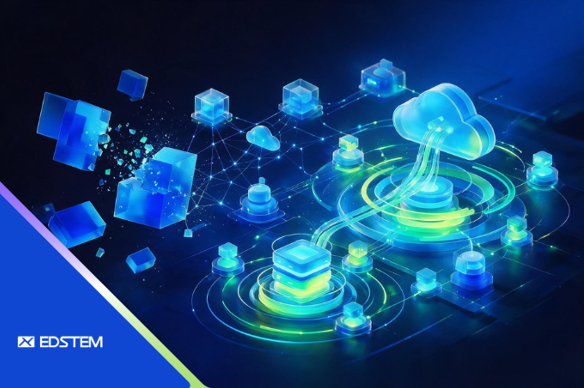 An abstract image of tech in edstem branding
