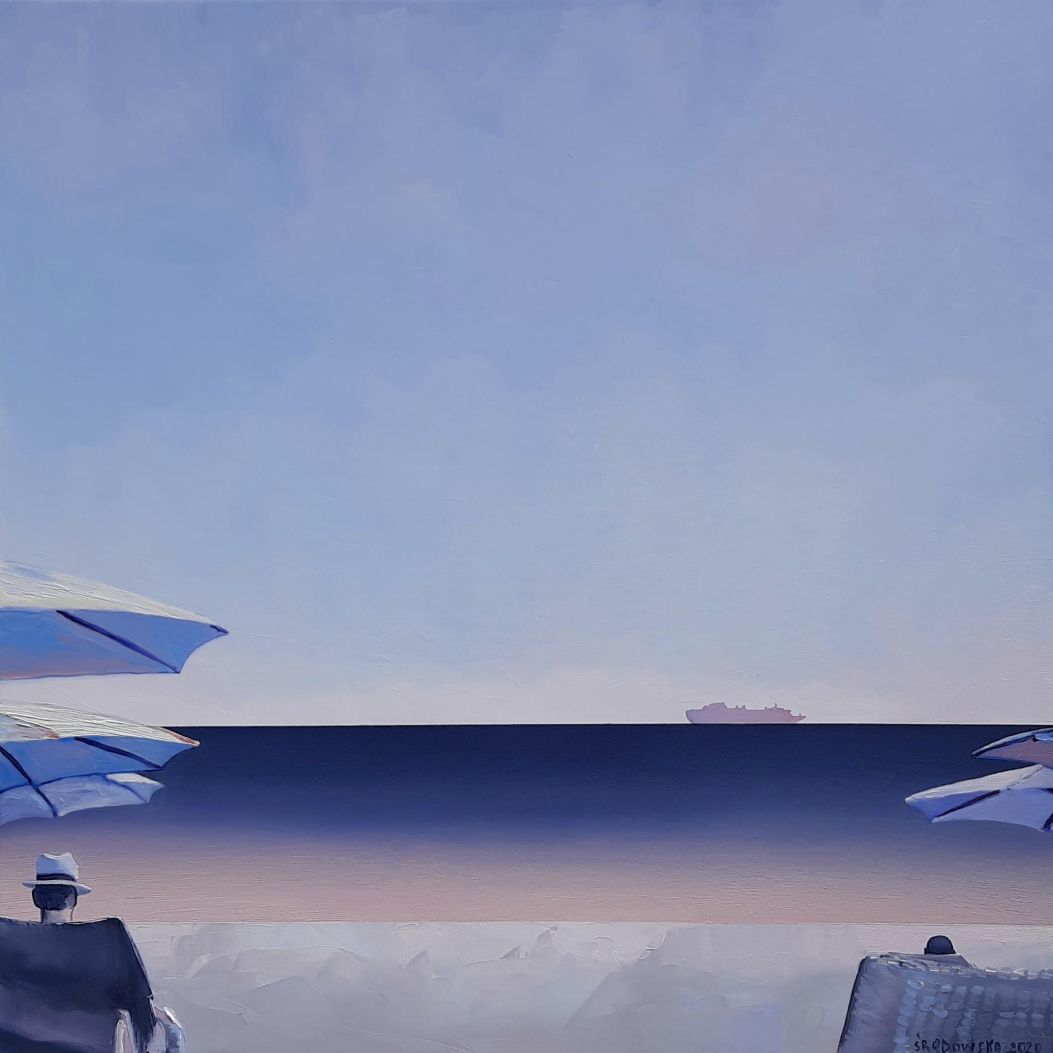 Pod parasolami, olej na płótnie, 2020 – Katarzyna Środowska