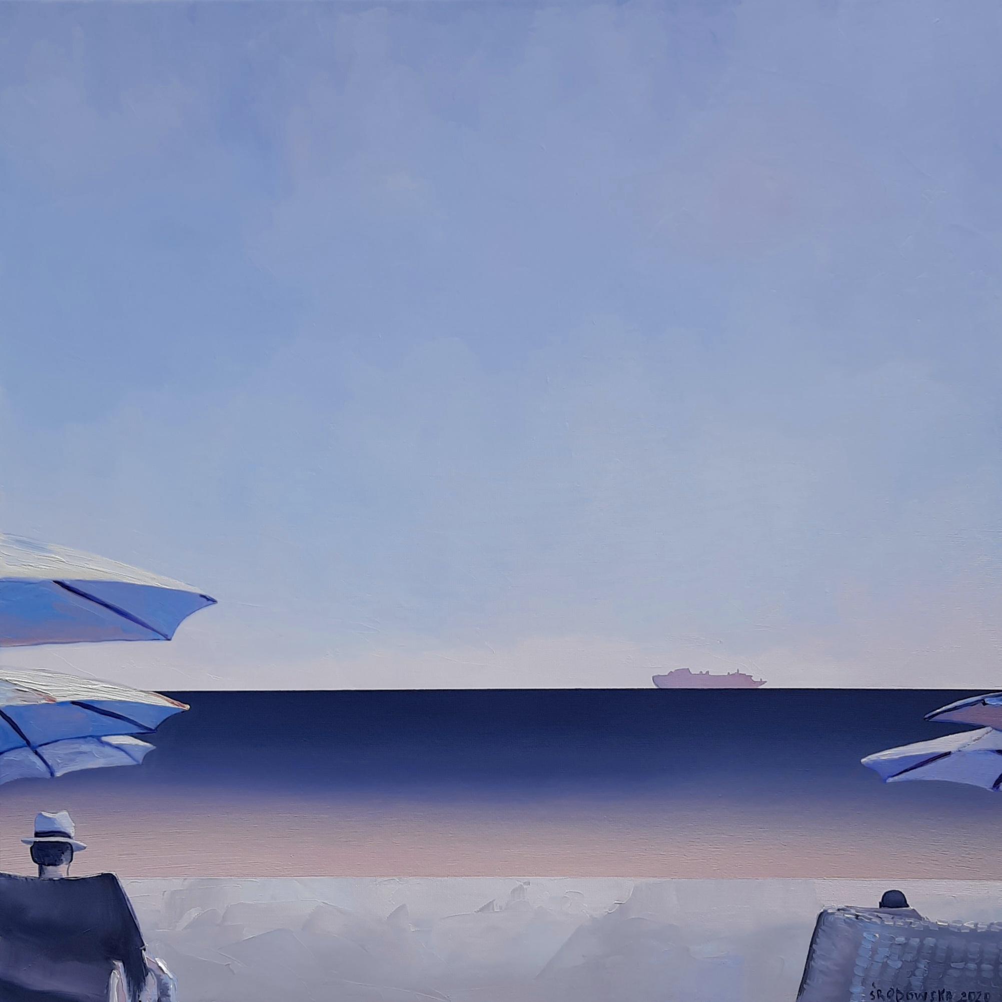 Pod parasolami, olej na płótnie, 2020 – Katarzyna Środowska