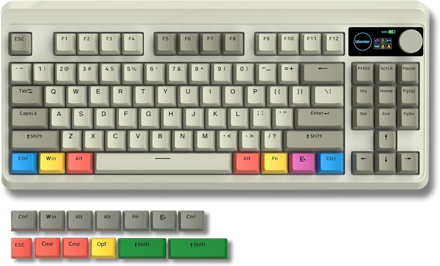 Womier Retro 75% Gaming Keyboard with OLED Display & Knob product image
