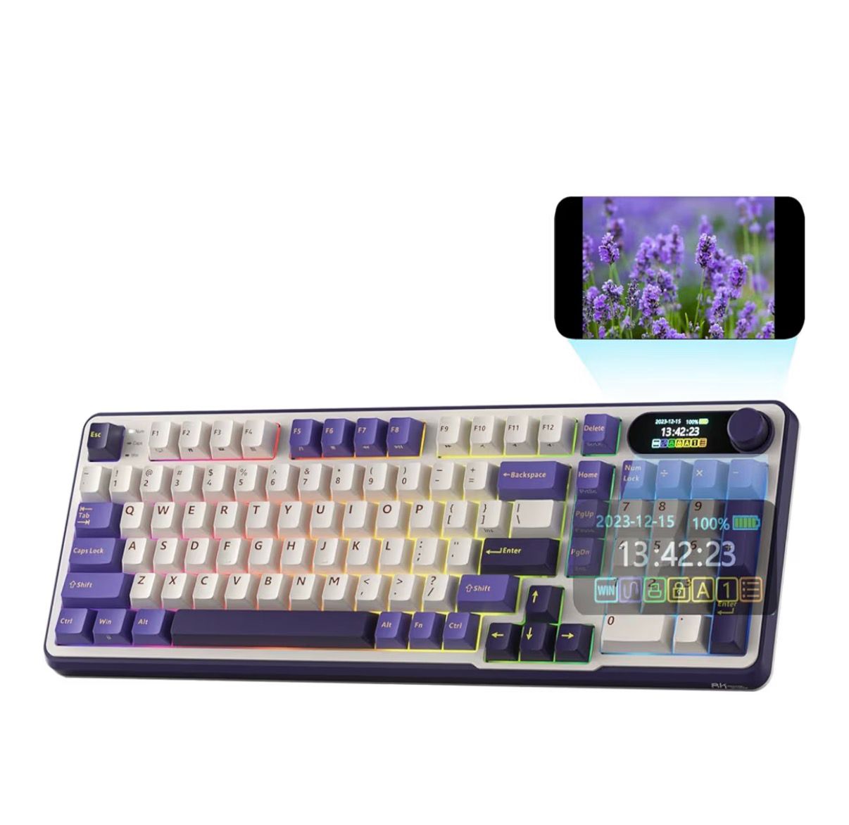RK Royal Kludge S98 Mechanical Keyboard Lavender Purple  product image