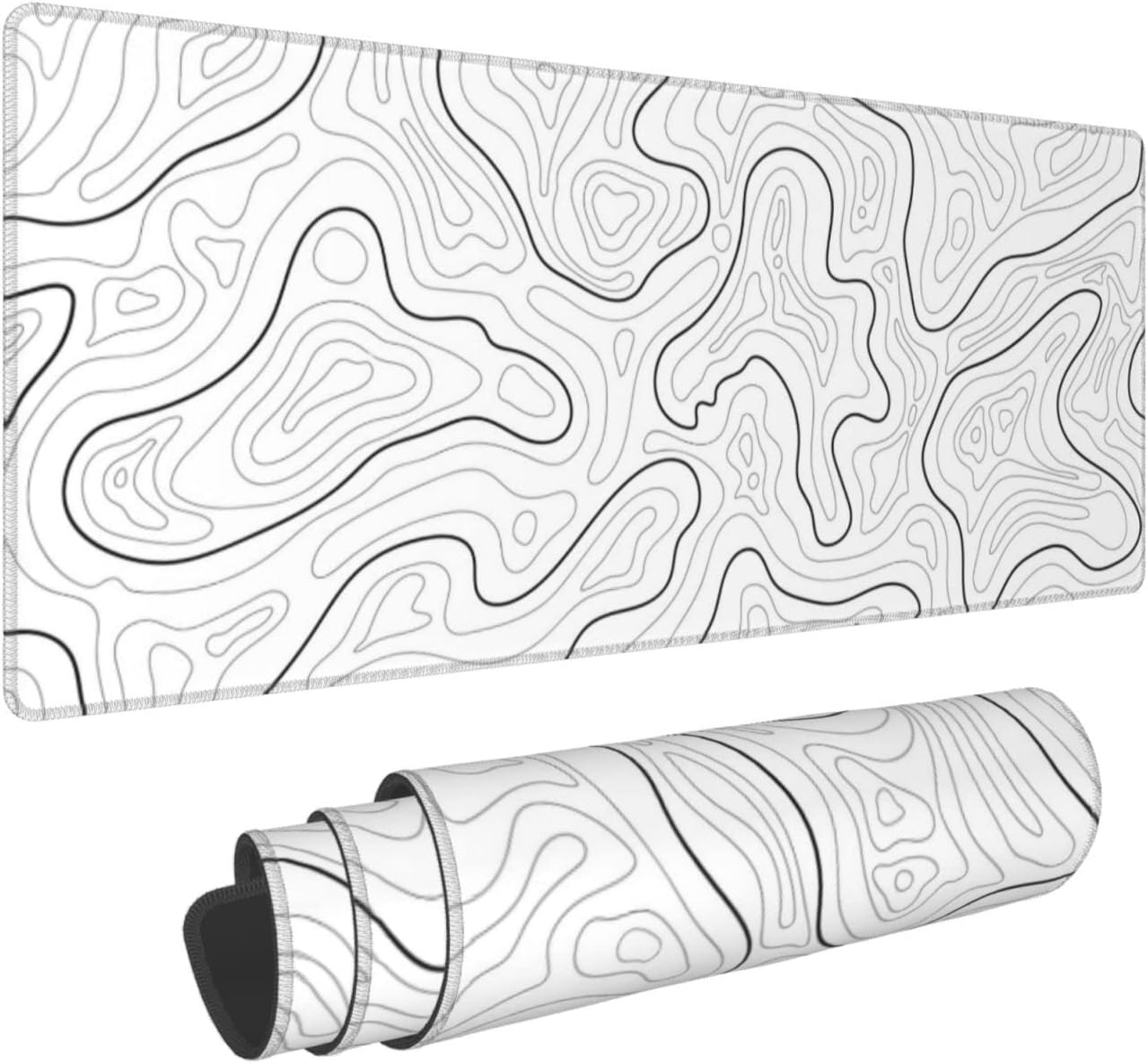 White Abstract Topographic XL Mousepad product image