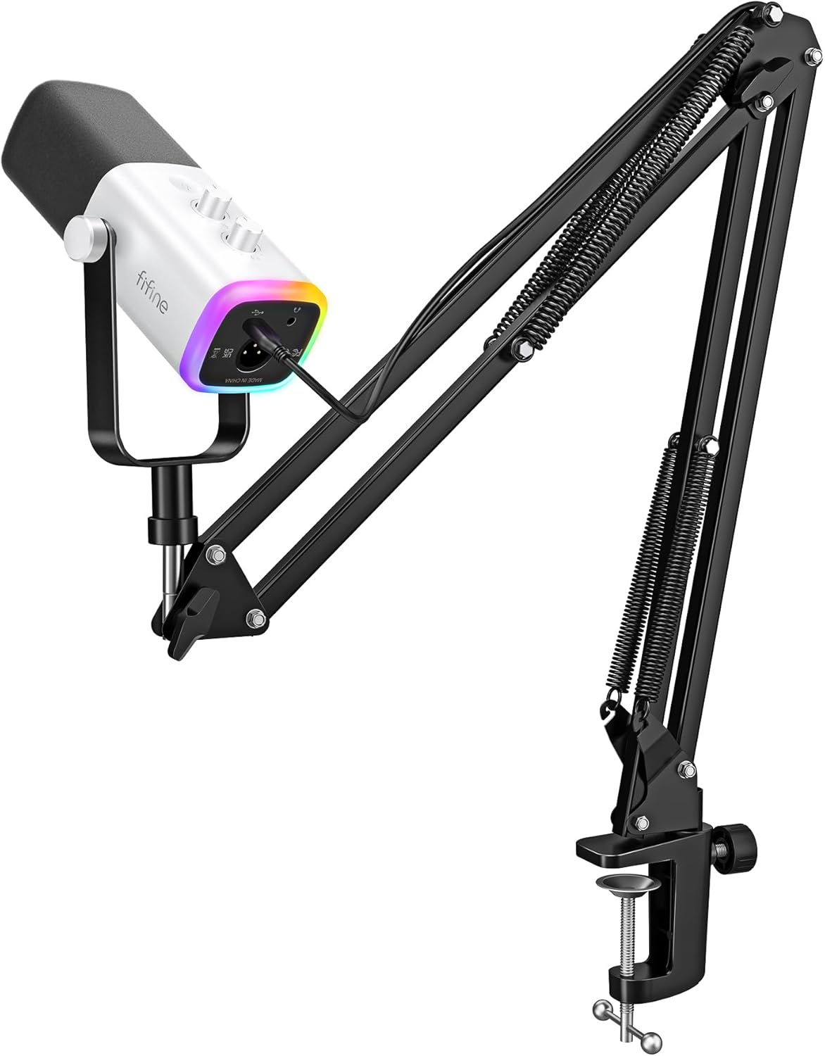 FIFINE XLR/USB Gaming Microphone Set (White) product image