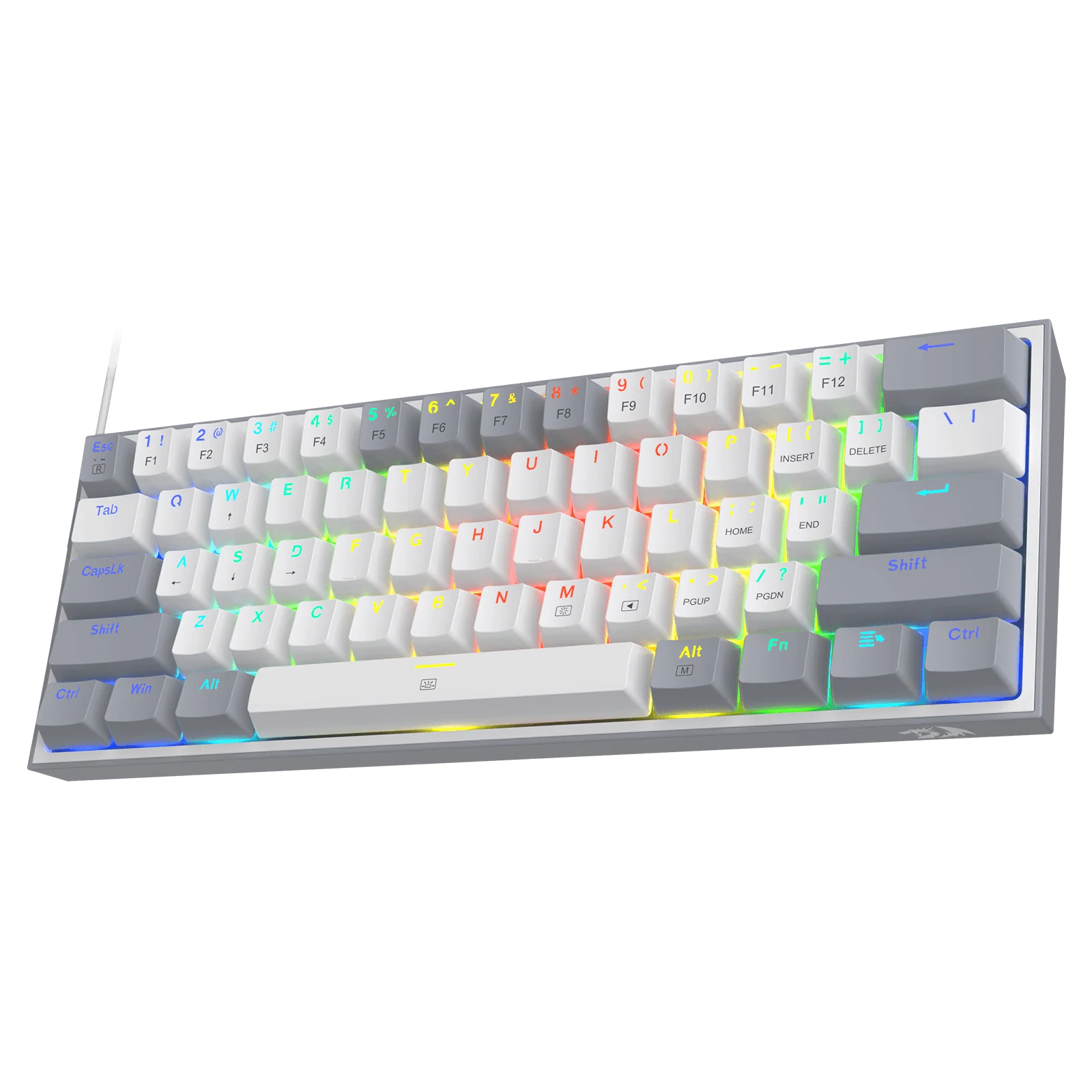 Redragon K617 Fizz 60% Grey & White Gaming Keyboard product image