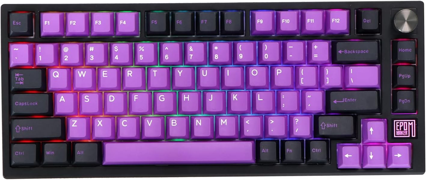 Epomaker TH80 SE 75% Black & Purple Gaming Keyboard product image