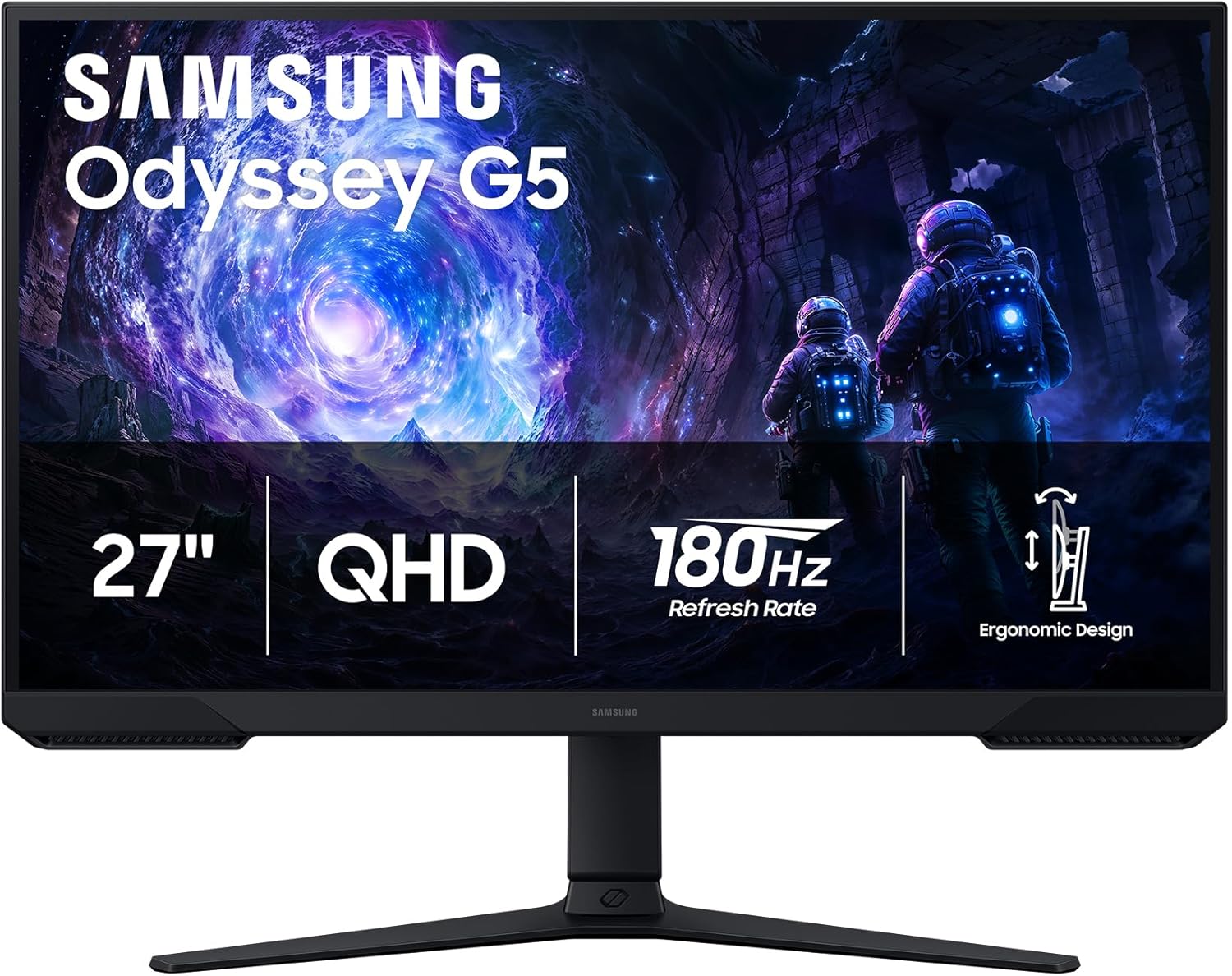 Samsung 27" Odyssey G5 (G51F) 1440p 180HZ Gaming Monitor 
