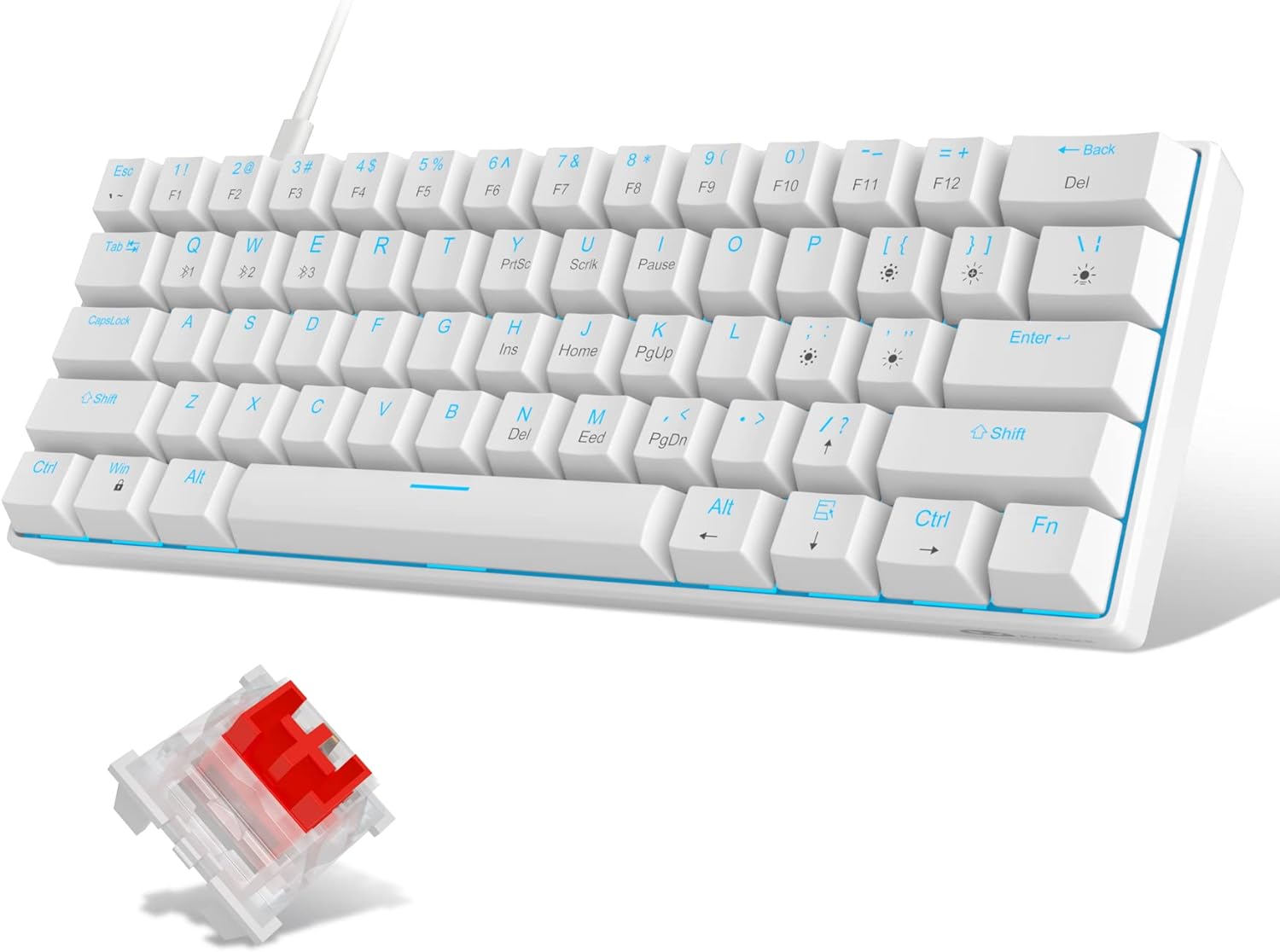 Magegee 60% White Gaming Keyboard product image