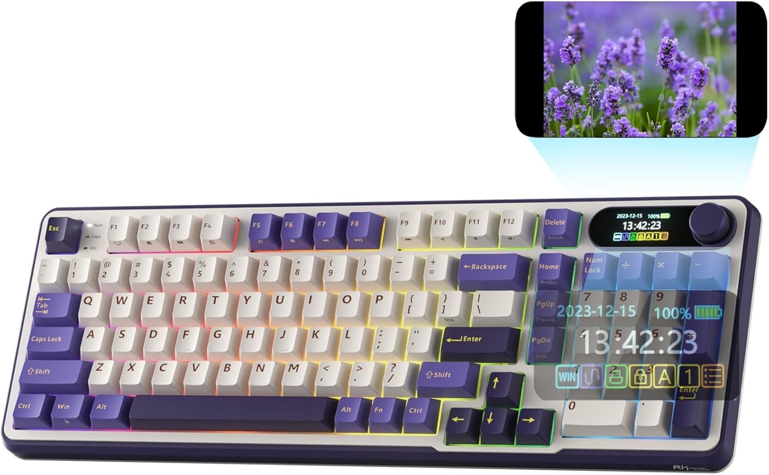 RK Royal Kludge S98 Mechanical Keyboard with Smart Display & Knob product image