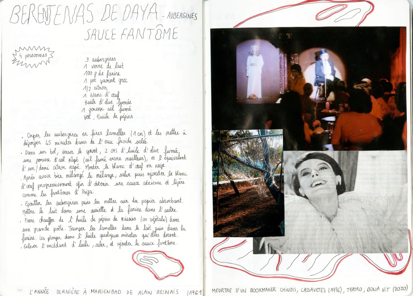 Emma Tholot, Carnet Méditerranée - Nourritures : Berenjenas de Daya, sauce fantôme, 2021 © Emma Tholot