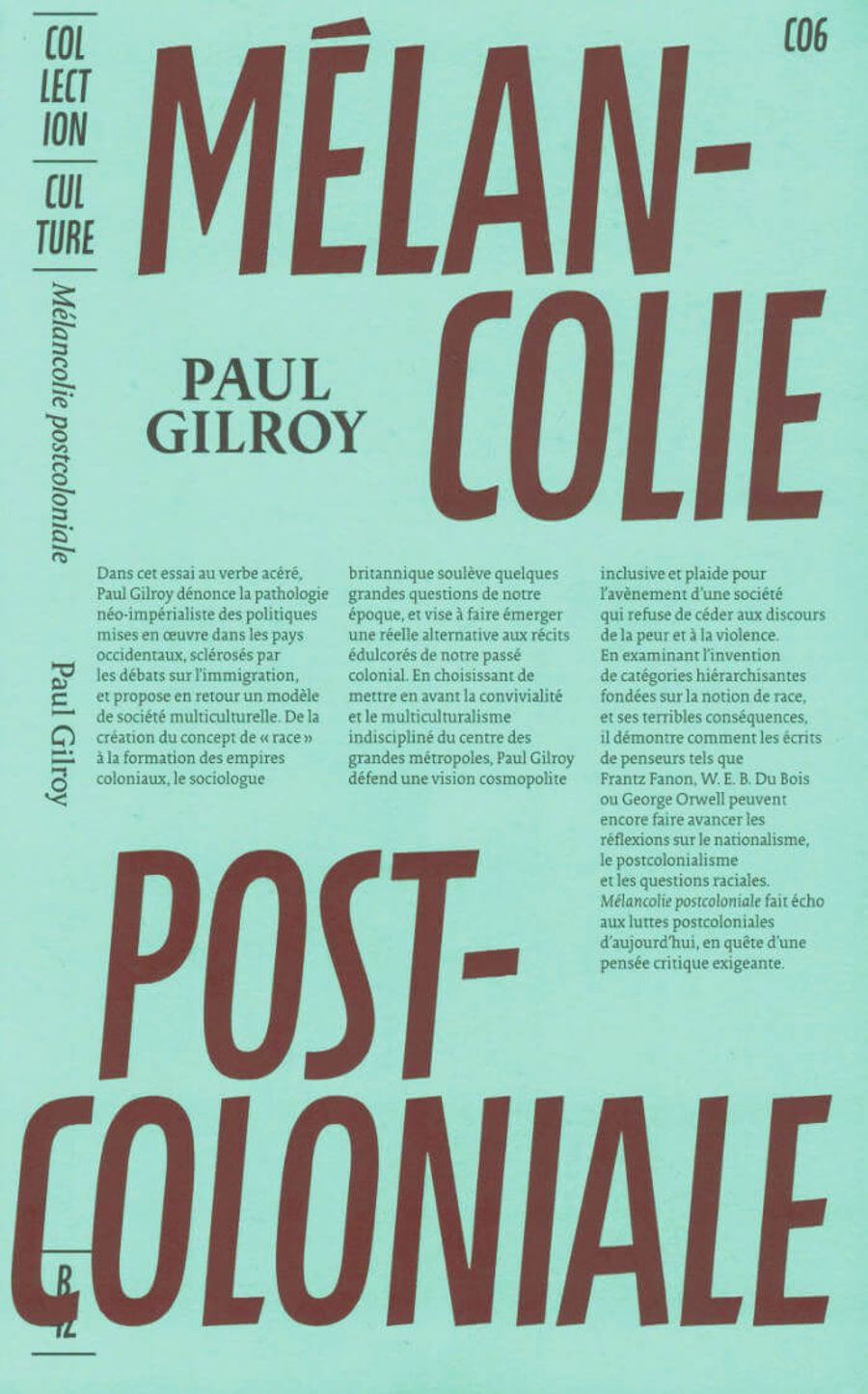 Couverture de Mélancolie postcoloniale