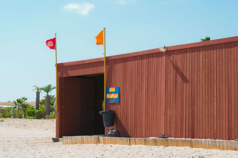 Base nautique, plage d'un hôtel de Djerba, Tunisia