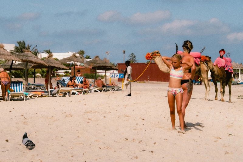 Conversation with a pigeon — Djerba, Tunisia