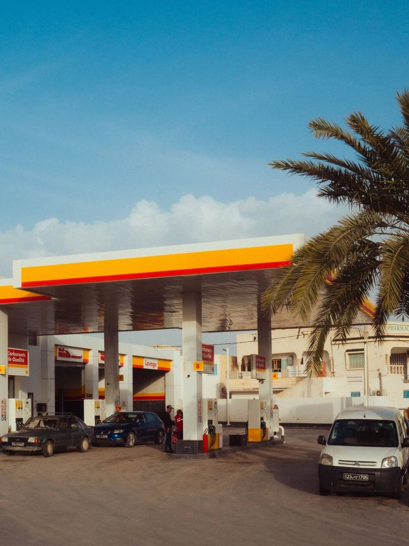 Shell Station of Midun, Djerba in Tunisia. Portrait mode