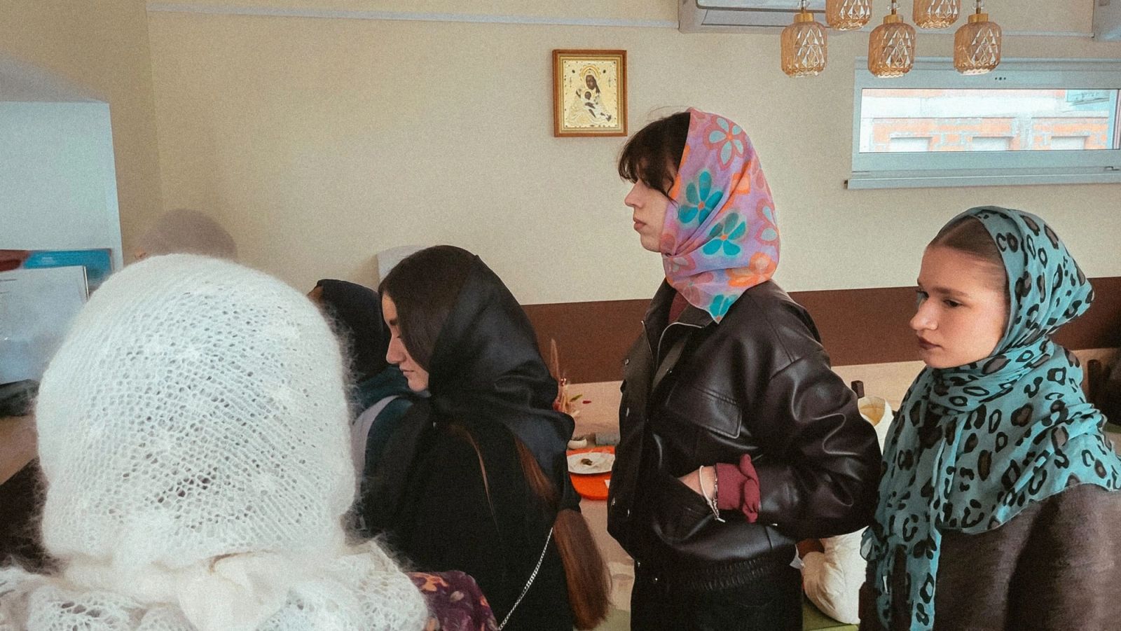 Women in a church's cafeteria — Moscow, Russia
